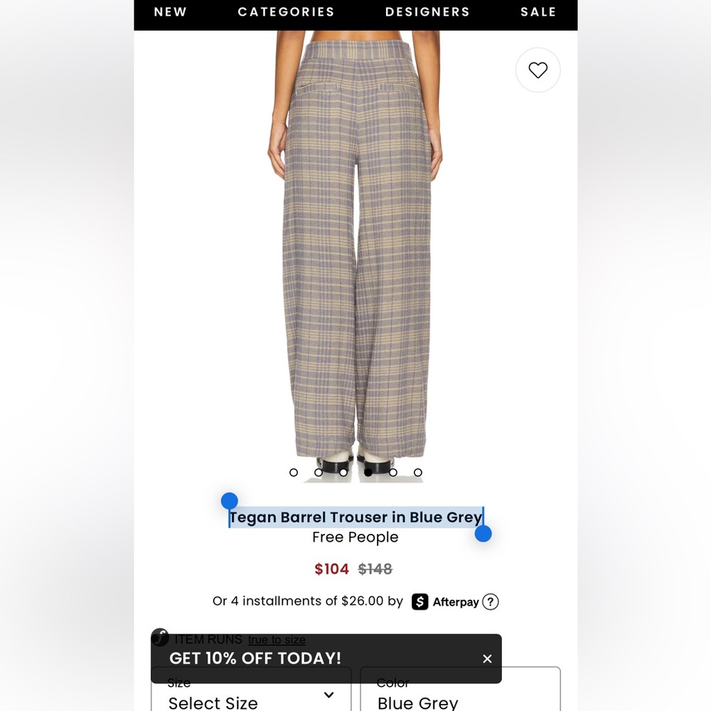 Plaid Wide-Leg Pants